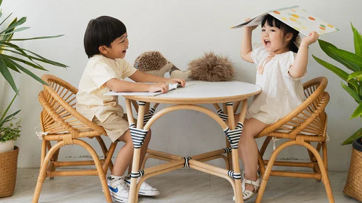 Toddler Charm: Rattan Toddler Table and Chairs Sets