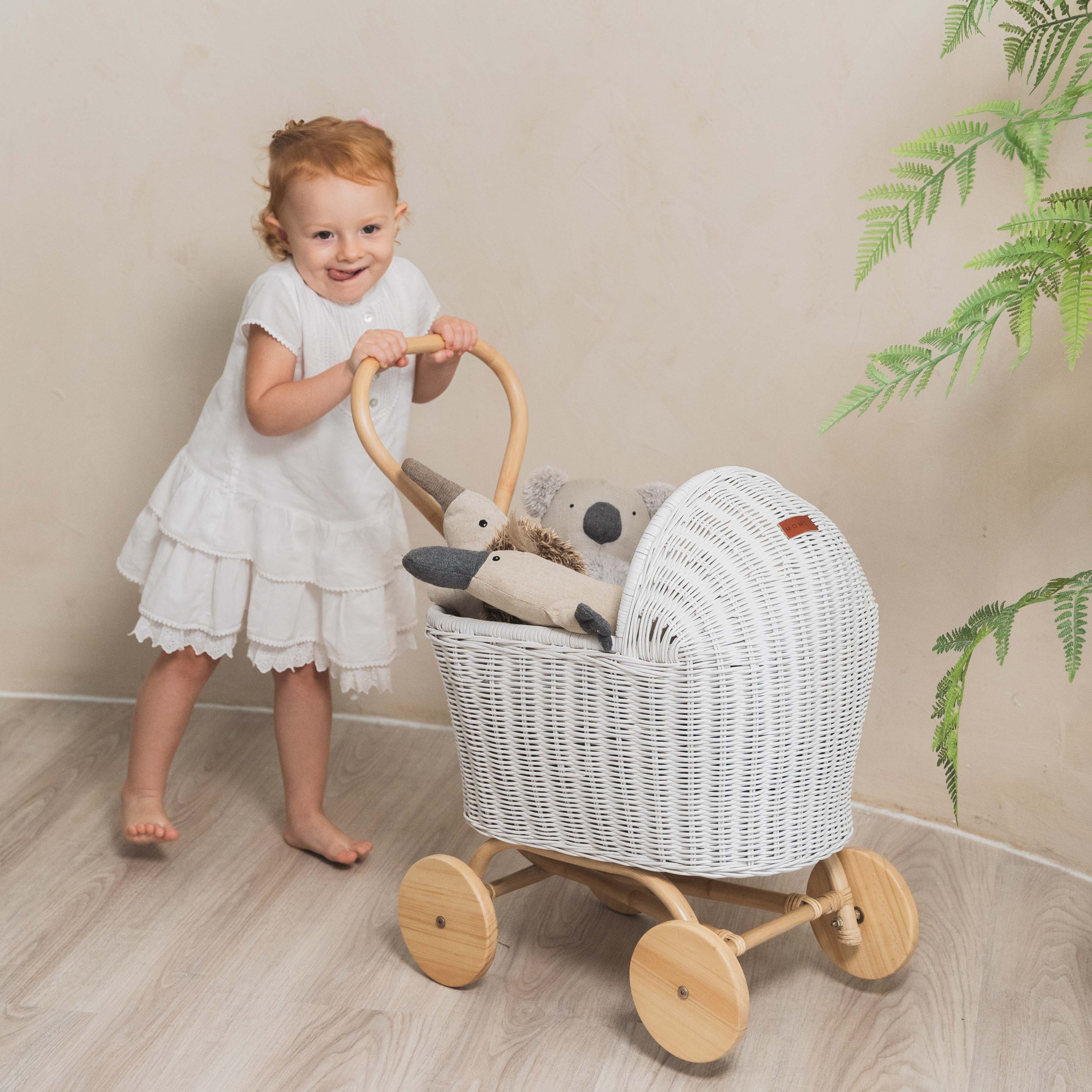 Colette Rattan Stroller - White
