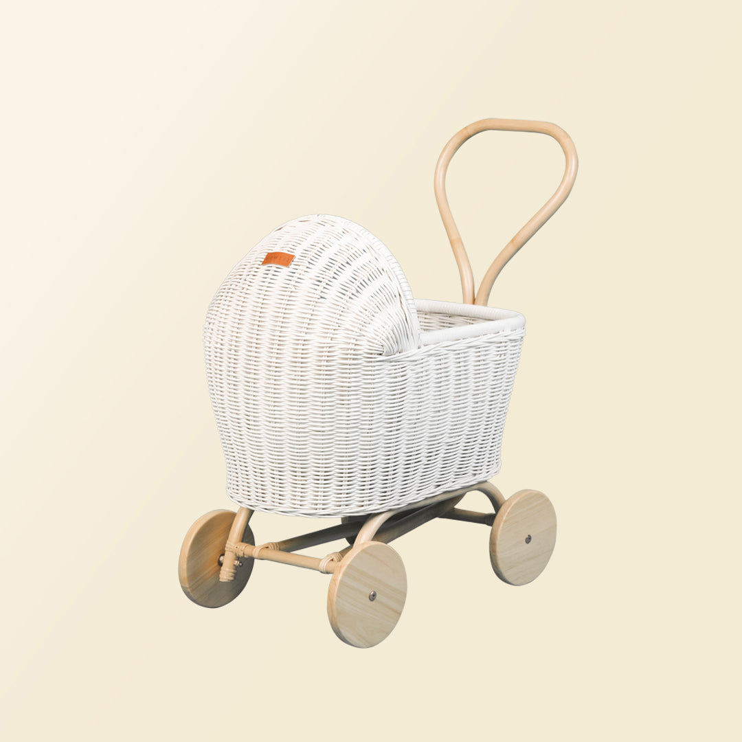 Colette Rattan Stroller - White