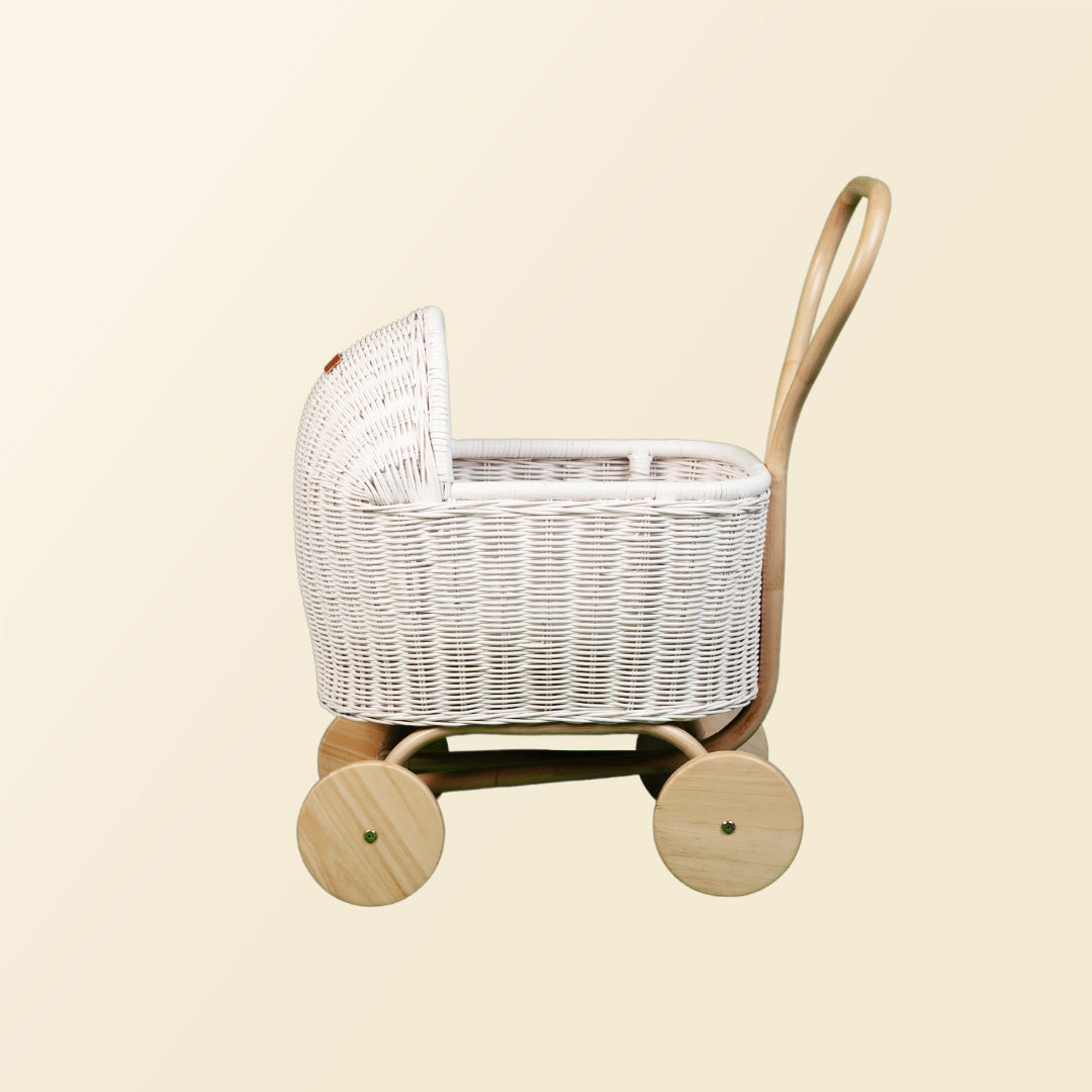 Colette Rattan Stroller - White
