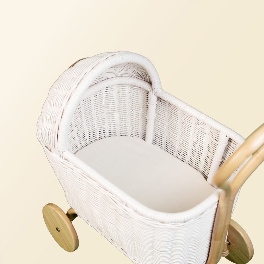 Colette Rattan Stroller - White