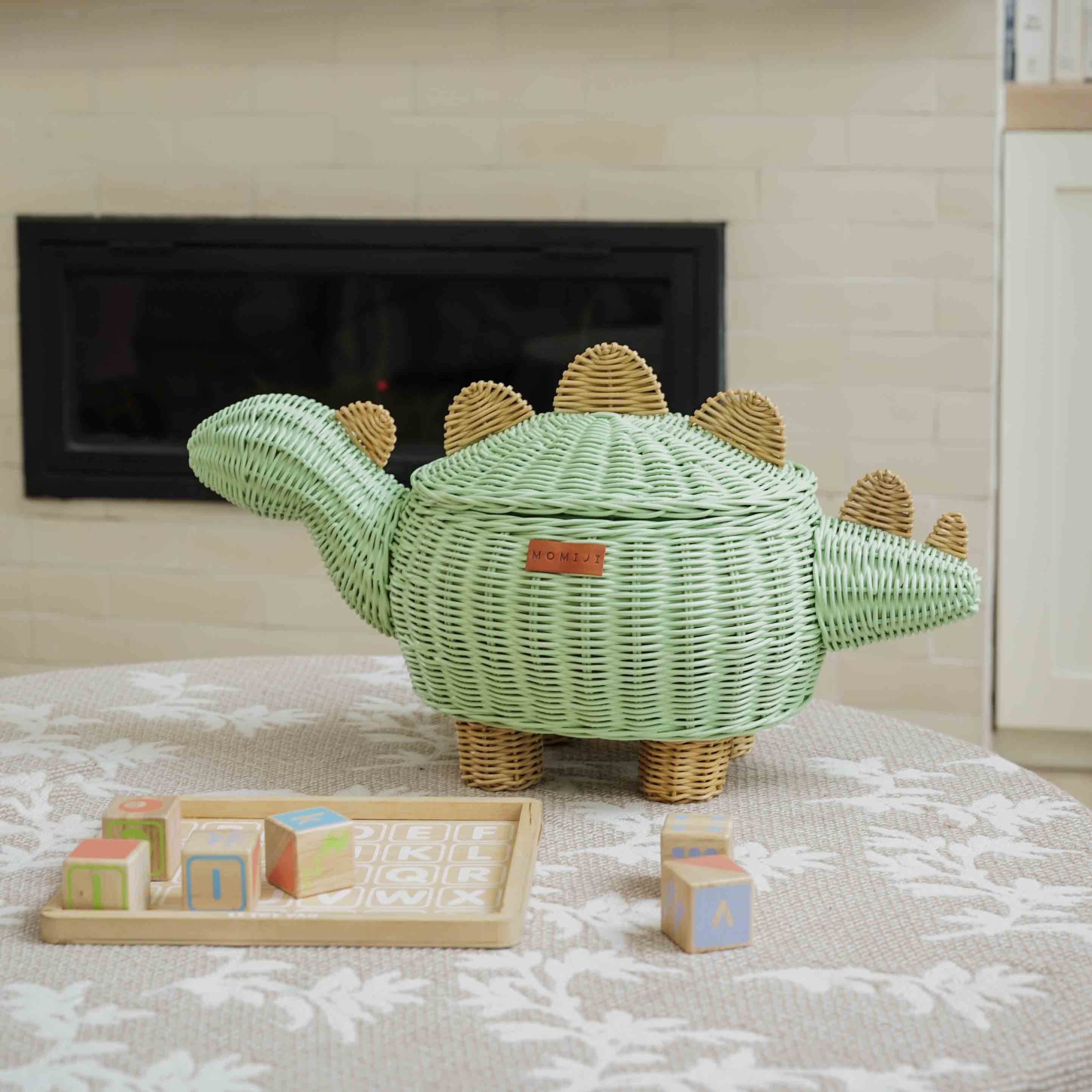 Dinosaur Storage Basket - Medium Mint Green