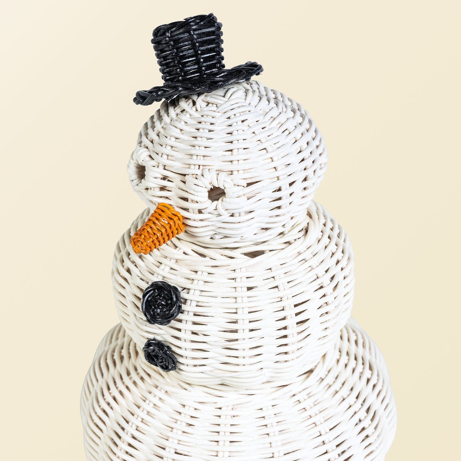 Snowman 3 Tier Rattan Basket