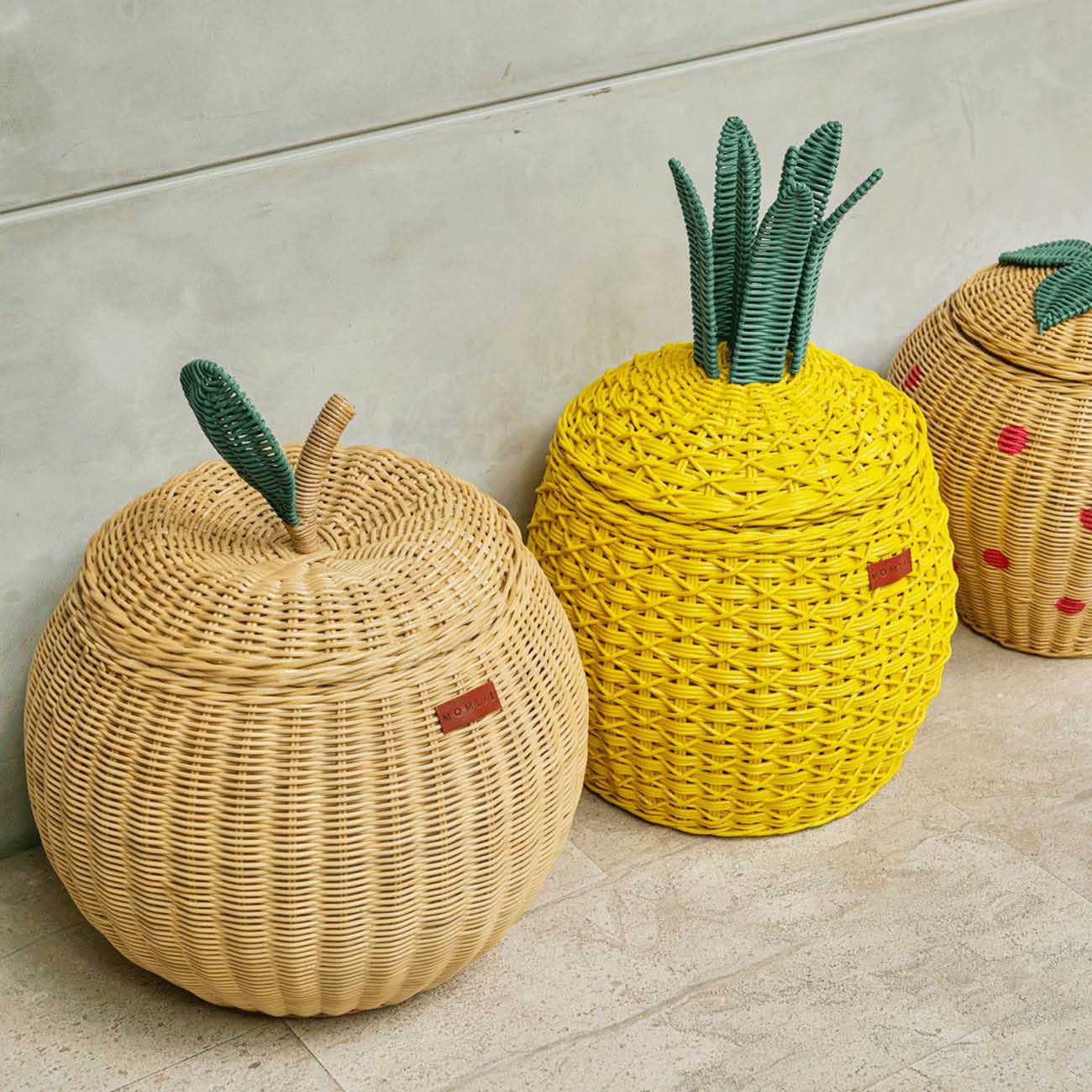 Pineapple Storage Basket Medium - Yellow