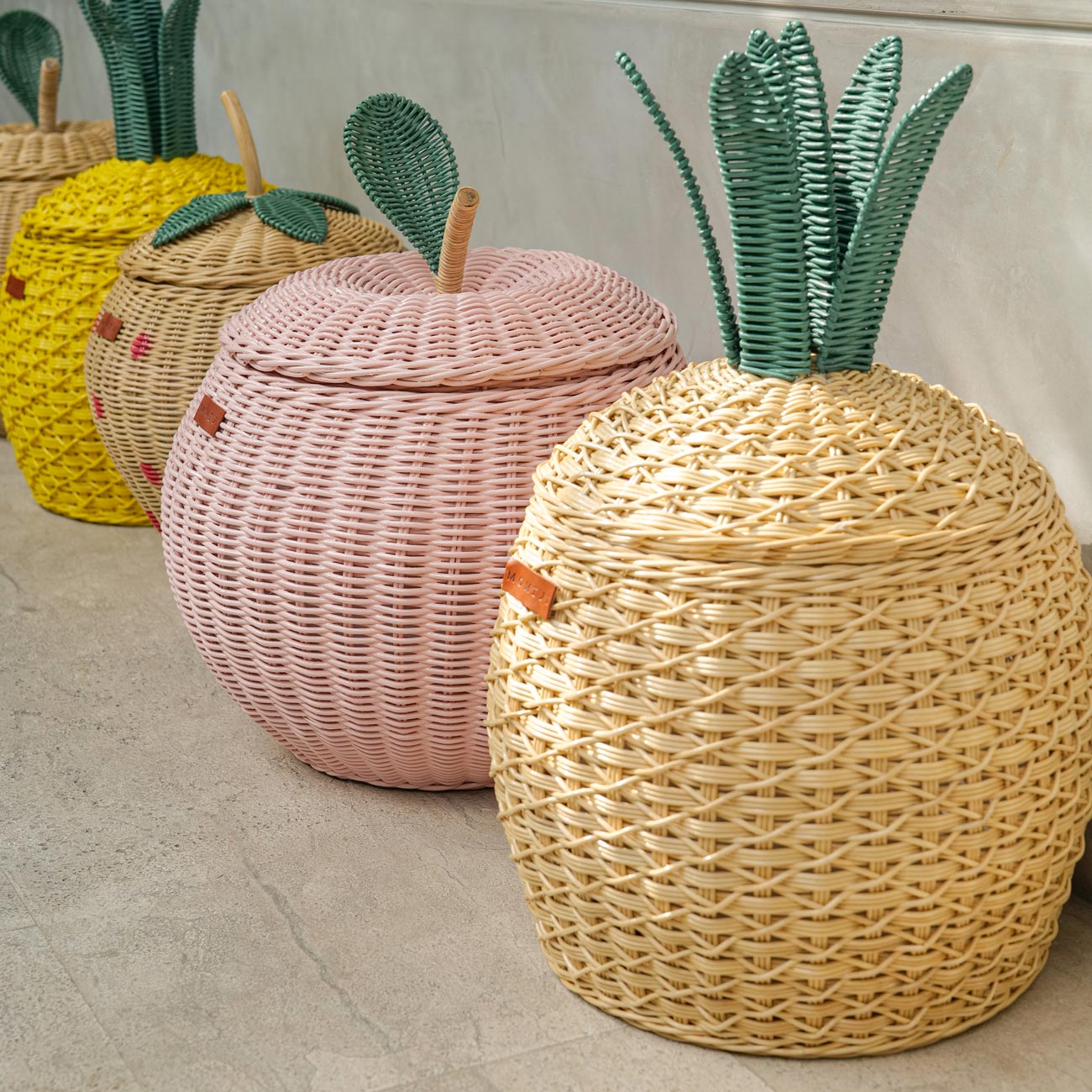 Pineapple Storage Basket Medium - Natural