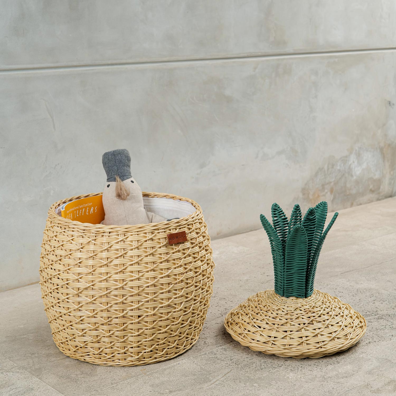 Pineapple Storage Basket Medium - Natural