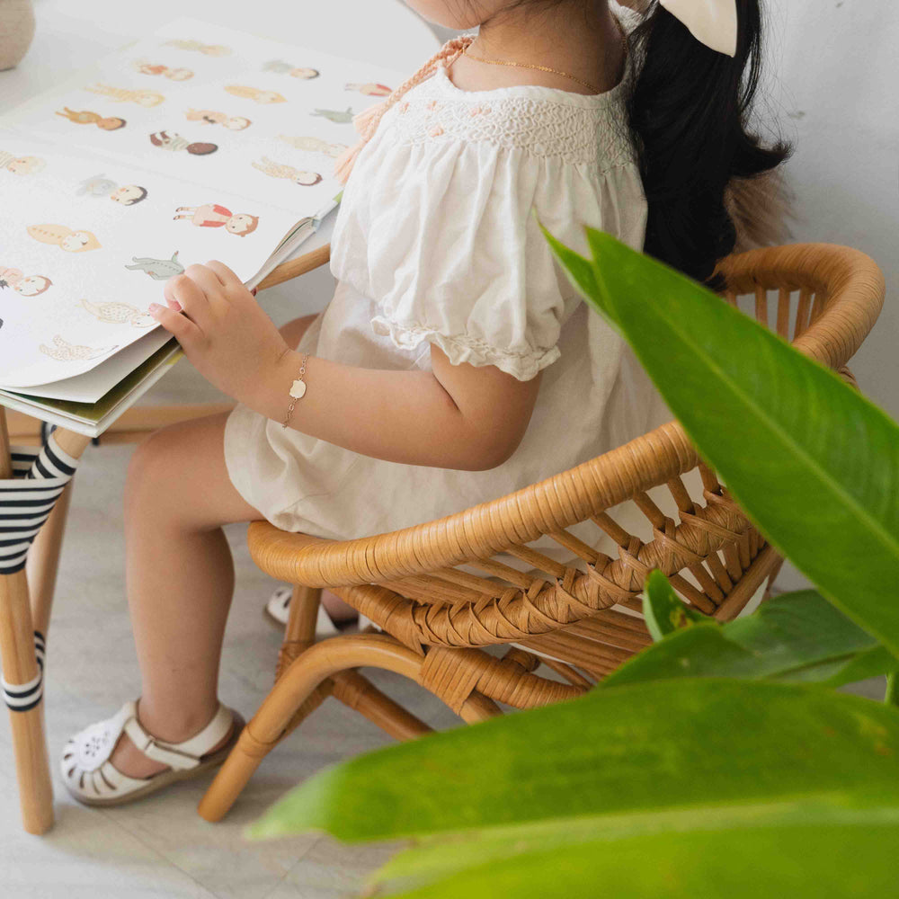 Meja Anak Aulia (Sedang) &amp; Set 2 Kursi Anak Maya (Natural)