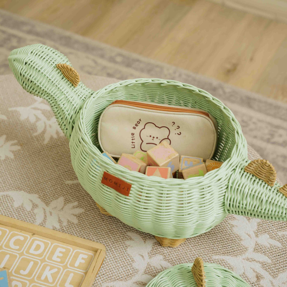 Dinosaur Storage Basket - Medium Mint Green