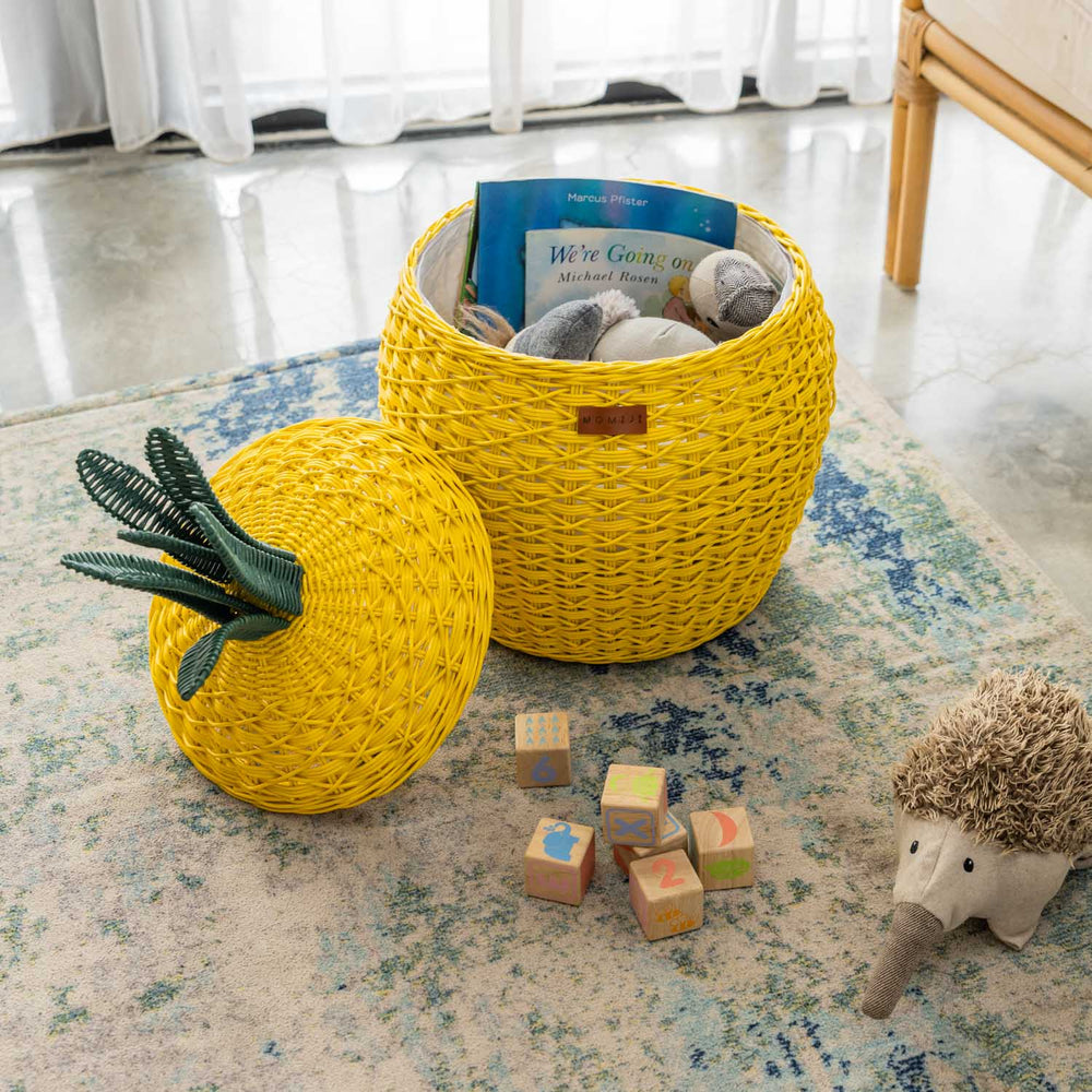 Pineapple Storage Basket Medium - Yellow