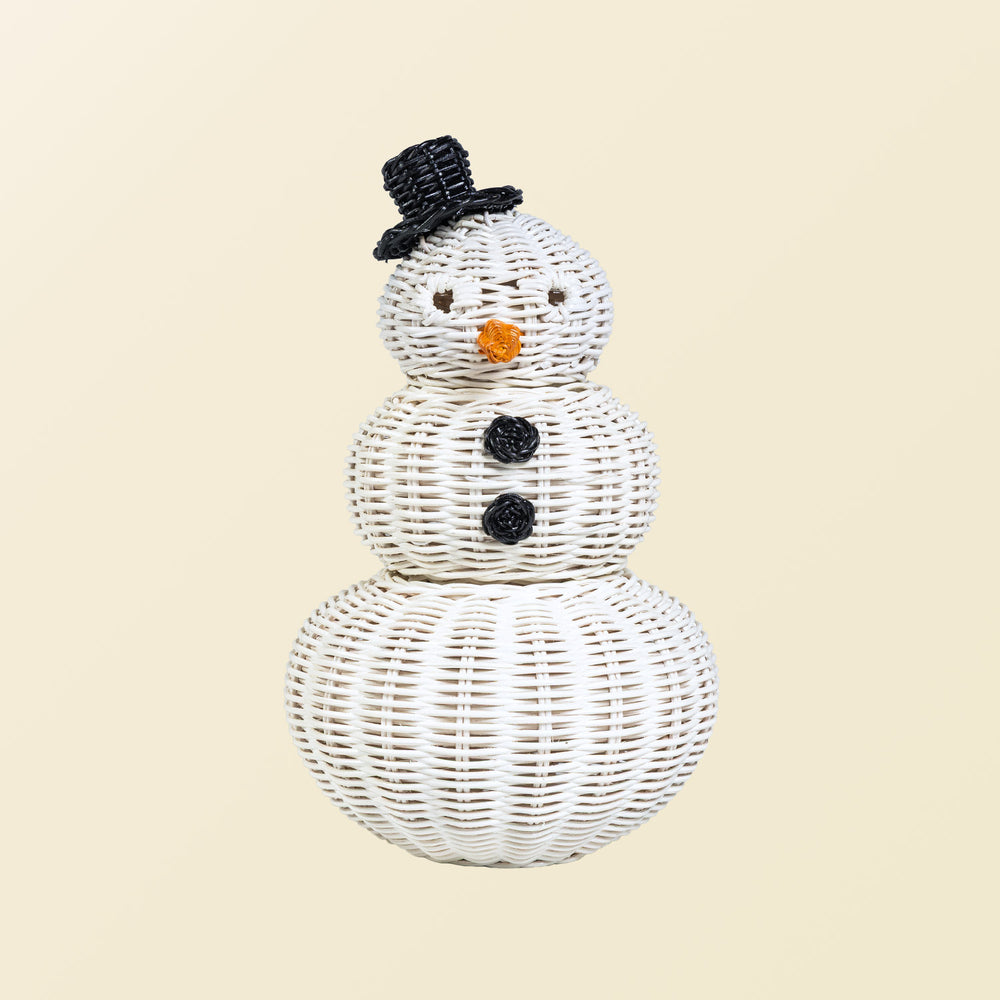 Snowman 3 Tier Rattan Basket