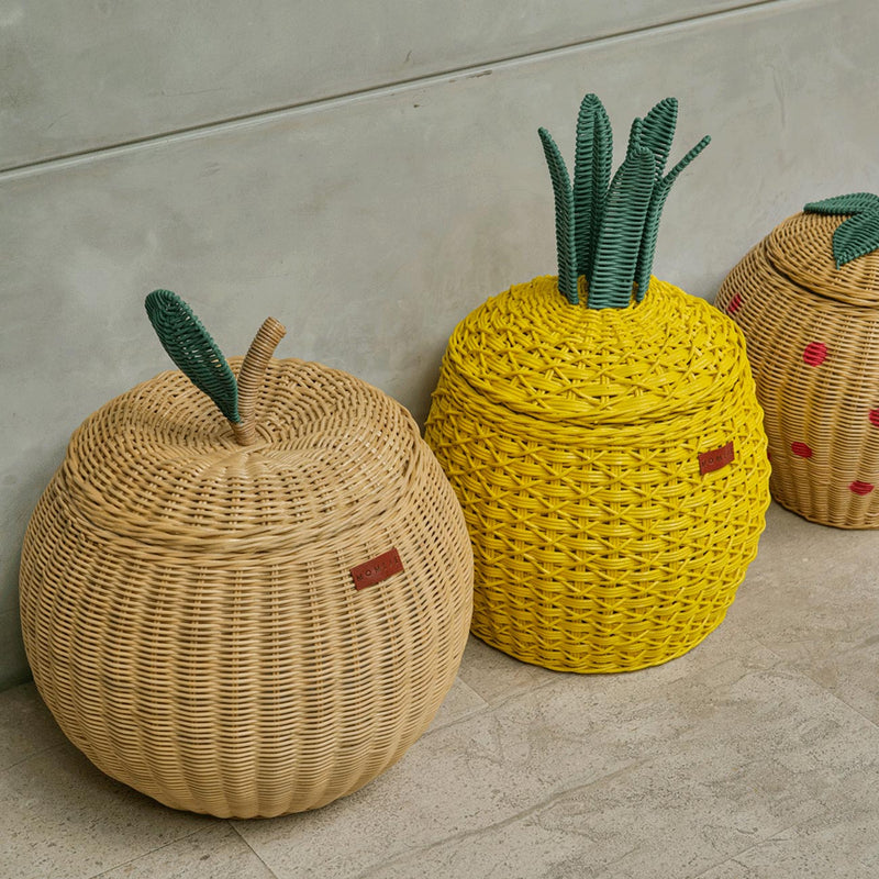 Pineapple Storage Basket Medium - Yellow