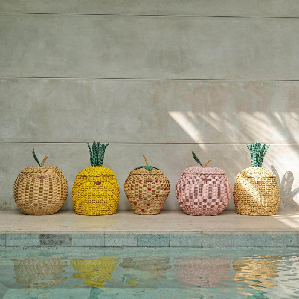 Pineapple Storage Basket Medium - Yellow