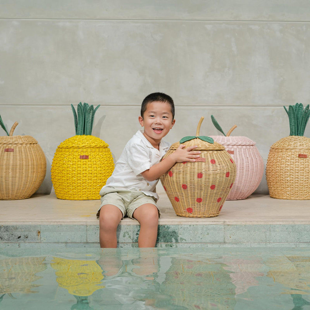 Strawberry Wicker Basket