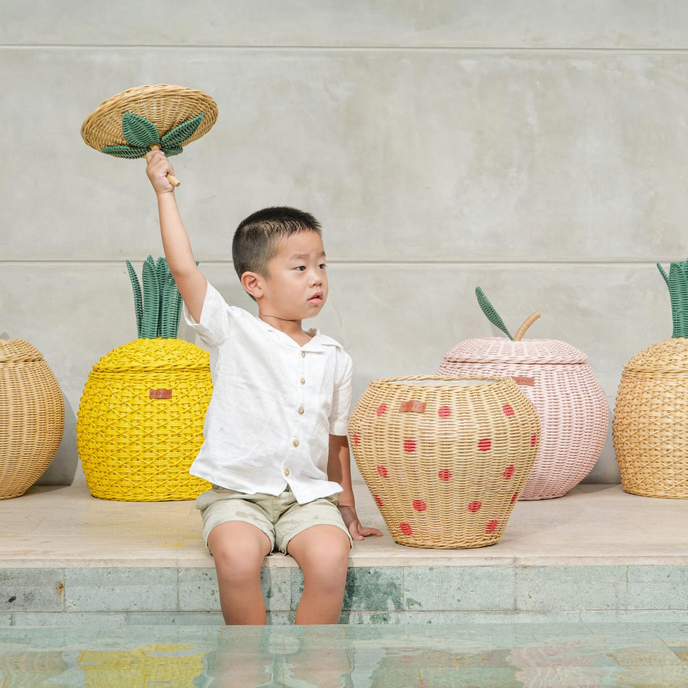 Strawberry Wicker Basket