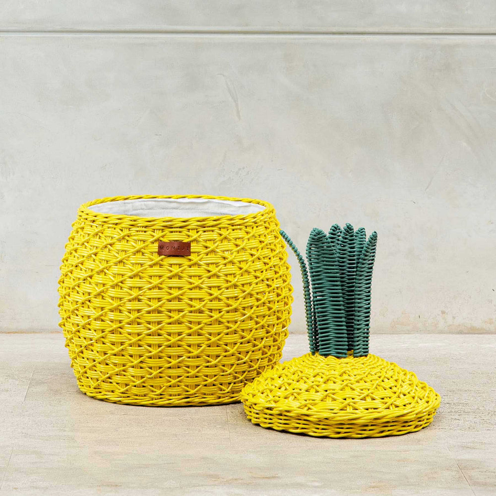 Pineapple Storage Basket Medium - Yellow