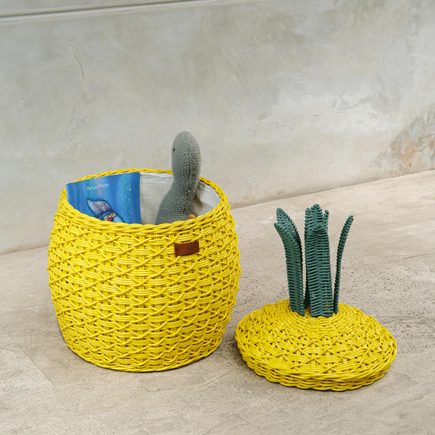 Pineapple Storage Basket Medium - Yellow