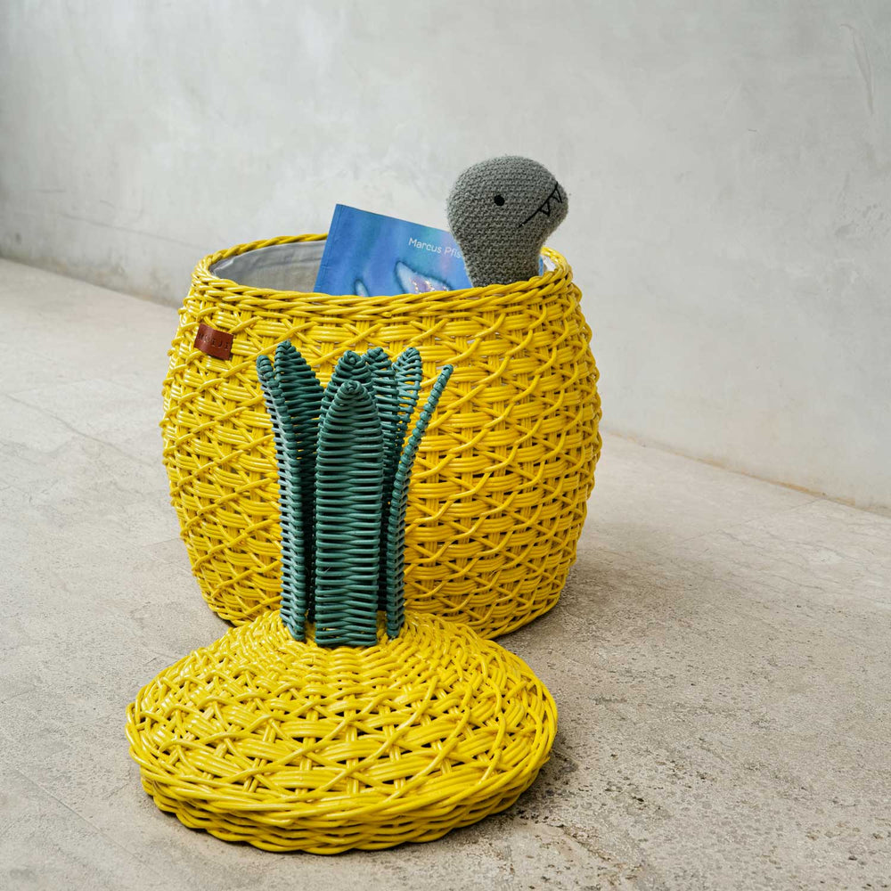 Pineapple Storage Basket Medium - Yellow
