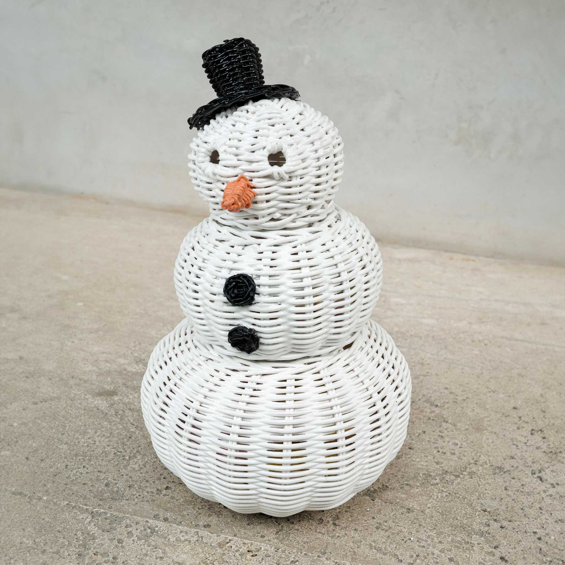 Snowman 3 Tier Rattan Basket